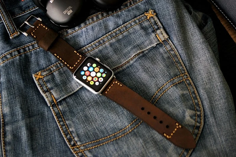 AWBF2626-D5 handgefertigt Vintage Leder Uhrenarmband incl. Lugs Adapter für Apple Watch (oder Apple Watch Sport) 42mm oder 38mm – Bild 5